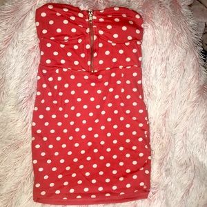Pink Polka Dot Tube Dress